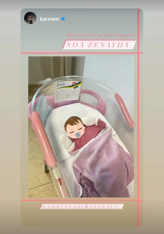 Carmen, sora Adrianei, a publicat prima imagine cu Noa Zenayda / Foto: Instagram