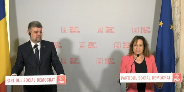 Marcel Ciolacu si presedinta grupului S&D din PE FOTO Captură