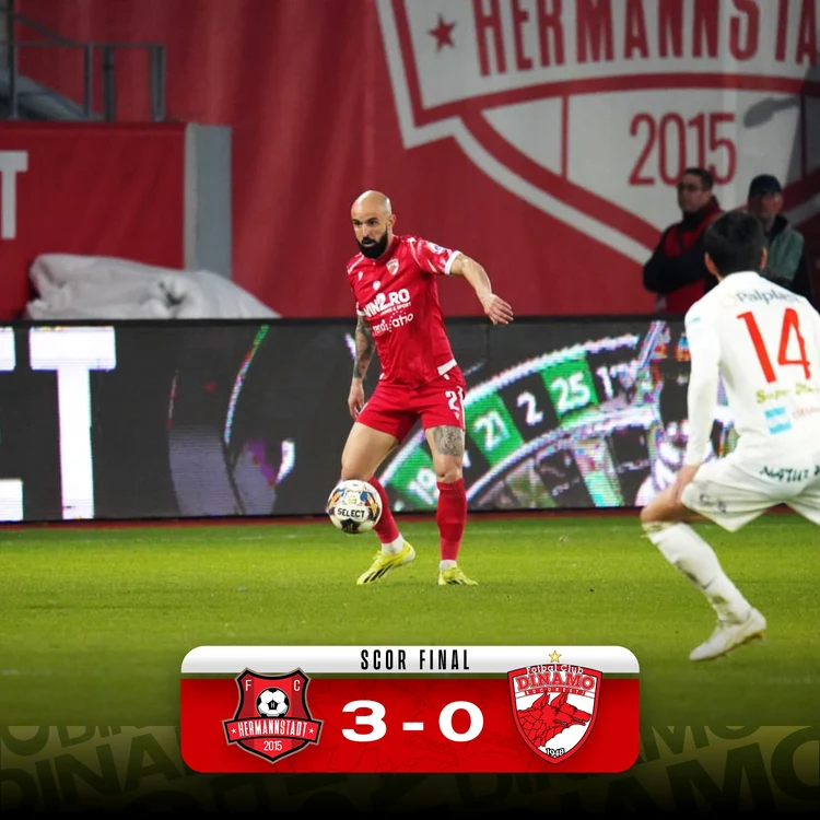 FC Hermannstadt - Dinamo Bucureşti (3-0) FOTO Facebook/ Dinamo București