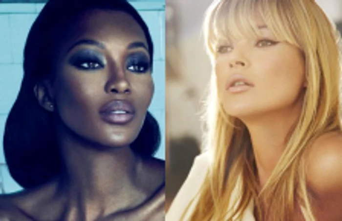 Naomi Campbell şi Kate Moss, două dintre cele mai bine cotate modele din lume