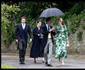 Jack Brooksbank, Prințesa Eugenie, Edoardo Mapelli Mozzi și Prințesa Beatrice la nunta lui Peter Phillips cu Harriet Sperling. FOTO: Profimedia