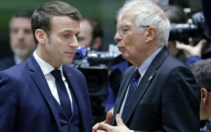 Emmanuel Macron şi Josep Borrell Foto: EPA EFE