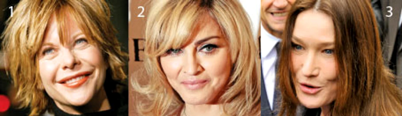 Meg Ryan,Madonna,Carla Bruni      
