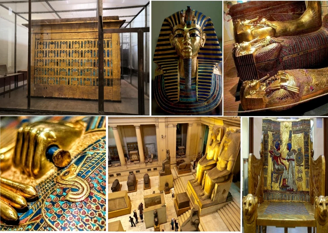 Minunile Egiptului Antic din Muzeul de Arheologie din Cairo Foto colaj
