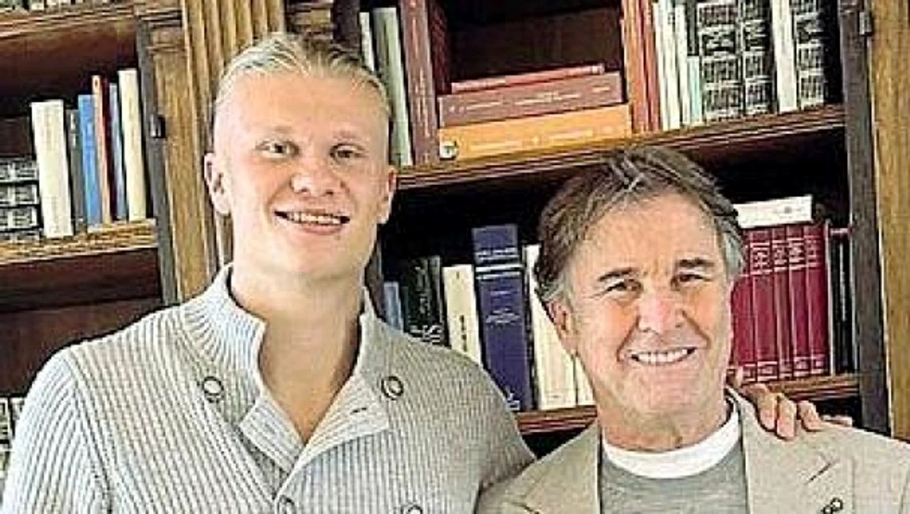 Brunello Cucinelli, împreună cu fotbalistul norvegian Erling Haaland  FOTO gazzetta.it