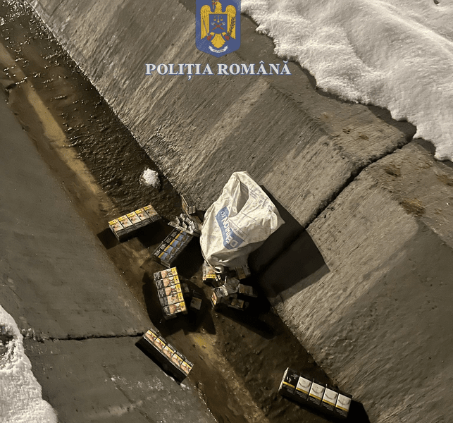 Contrabandă cu țigări. Plase suspecte aruncate pe A1, de trei șoferi de TIR opriți la un control FOTO