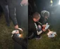 Protest anti - restricţii la Râmnicu Vâlcea - măştile de protecţie arse în faţa Prefecturii Foto colaj