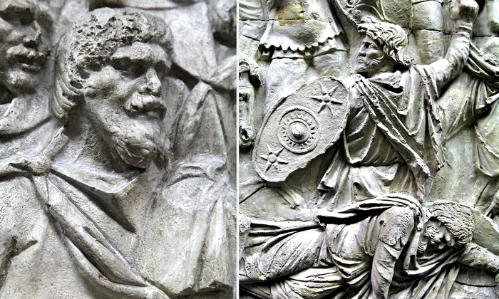 Daci infatisati pe columna lui Traian foto wikimedia commons jpg