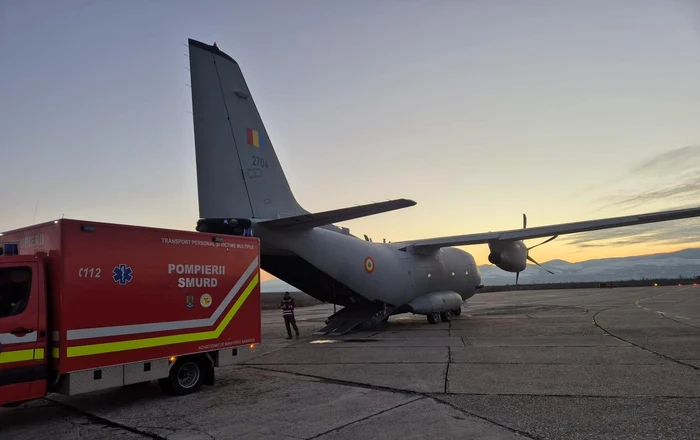 Misiunea a fost executată de o aeronavă C-27 J Spartan. FOTO Facebook Forţele Aeriene Române