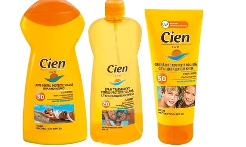 La Lidl găseşti creme, spray uri şi emulsii de plajă din gama Cien, atât pentru adulţi, cât şi pentru copii jpeg