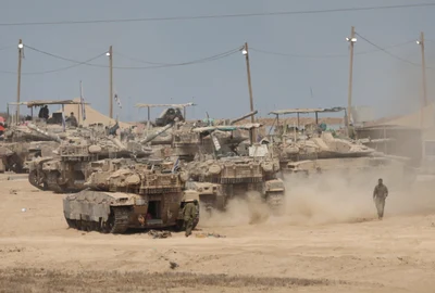 Tancuri israeliene  Fâșia Gaza FOTO EPA EFE jpg