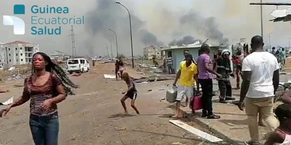 Dezastru în Guineea Ecuatorială în urma unor explozii dintr-o cazarmă FOTO Twitter Guinea Salud