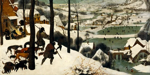 Pictură medievală Pieter Bruegel the Elder   Hunters in the Snow Sursa Wikipedia jpg