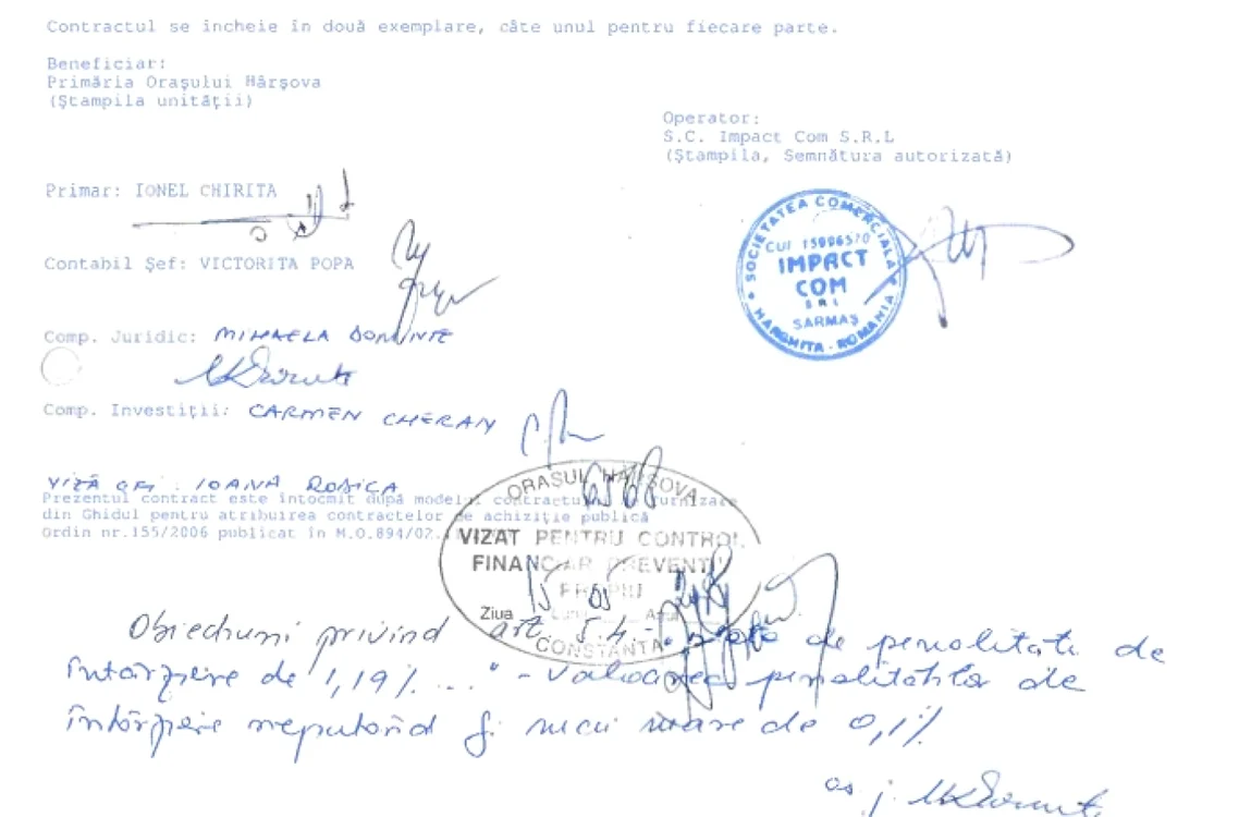 Contract servicii WEB primaria Harsova