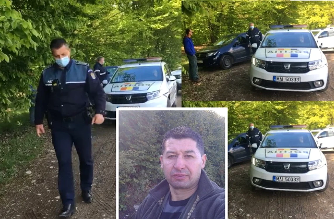 Poliţiştii Serviciului Arme au continuat, sâmbătă, cercetările la locul accidentului de vânătoare. Pădurarul împuşcat, Marius Laza, (în medalion) este în continuare în comă Foto: Horia Dumitraş