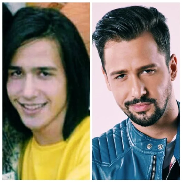 Vedeta s-a schimbat radical în ultimii ani. În 2006 (stânga), Alexandru Constantin avea părul lung, dar în prezent (dreapta) arată total diferitFoto: Arhiva personală