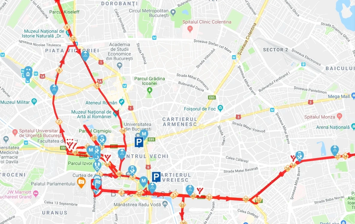 Traseul MIB 2018 în zona centrală a orașului