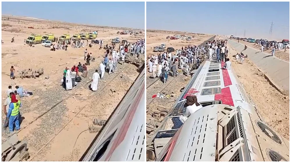 Un tren de călători a deraiat în vestul Egiptului. Trei persoane au murit, 94 sunt rănite