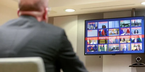 Charles Michel in conferinta cu liderii UE FOTO EPA-EFE