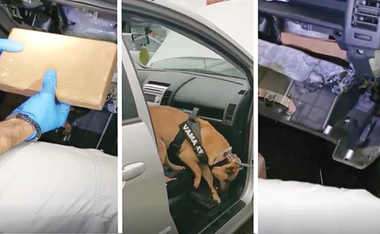 
    In interiorul bordului era ascuns un pachet cu cocaină şi heroină  