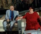 Adela Mărculescu, bucuroasă că prietenul său, Dinu Săraru, a putut veni la lansare / foto: Florin Ghioca, TNB