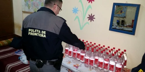 alcool de contrabanda confiscat FOTO STPF Mehedinti