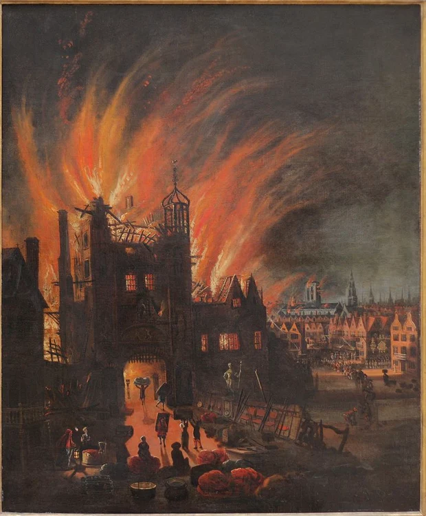 800px the great fire of london with ludgate and old st  pauls jpg jpeg