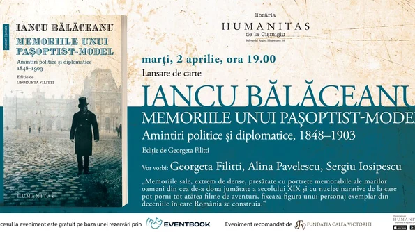 Lansare de carte: «Memoriile unui pașoptist model Amintiri politice și diplomatice, 1848–1903» jpeg