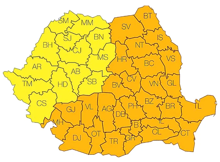 Capitala şi 27 de judeţe din Moldova, estul Transilvaniei, Oltenia, Muntenia şi Dobrogea se vor afla sub Cod portocaliu de ger, în timp ce 13 judeţe vor fi sub Cod galben