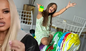 Anda Adam, mândră tare de fiica ei, Evelin, care face spectacol cu cubul rubic  