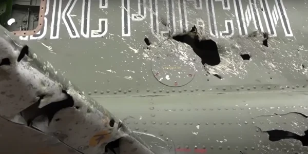 avion de atac la sol de tipul Suhoi Su-25 rusesc avariat foto captura video