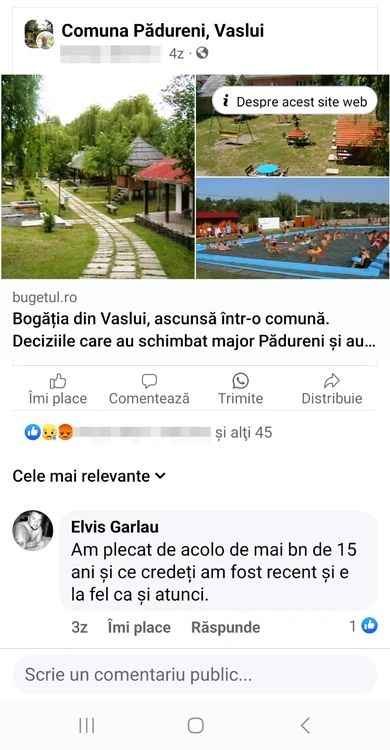 Tânărul a scris un comentariu critic la o postare FOTO Facebook