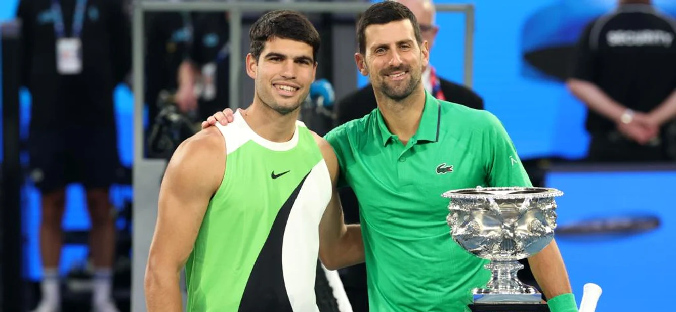 Carlos Alcaraz și Novak Djokovic  Foto/BBC