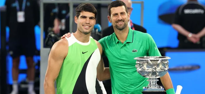 Carlos Alcaraz și Novak Djokovic Foto/BBC