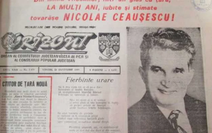 Ziarele vremii punea pe prima pagină urări de ziua lui Nicolae Ceaușescu, ”cel mai iubit fiu al poporului”