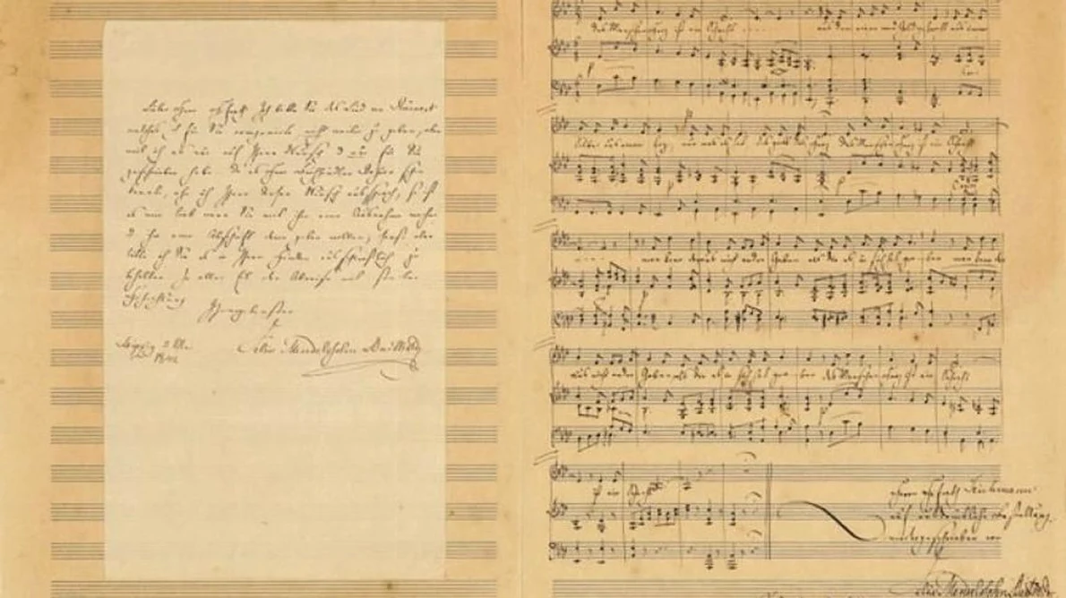 Partitură semnată de Felix Mendelssohn, descoperită în SUA jpeg