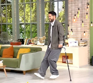 Jorge a apărut în cârje la TV