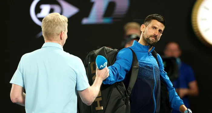 Novak Djokovici nu a vrut să vorbească după victoria de la AO. Foto X/ Wolfy