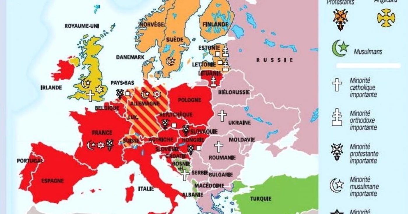 harta religii europa