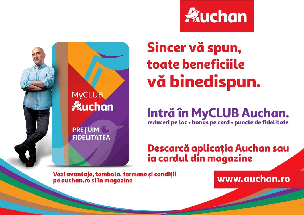 
    Auchan a lansat MyCLUB Auchan, un program de fidelitate tip club cu multiple avantaje pentru clienți  