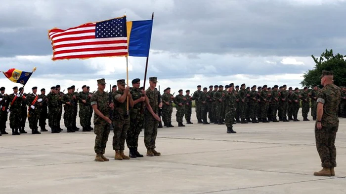 Soldați SUA la baza Kogălniceanu