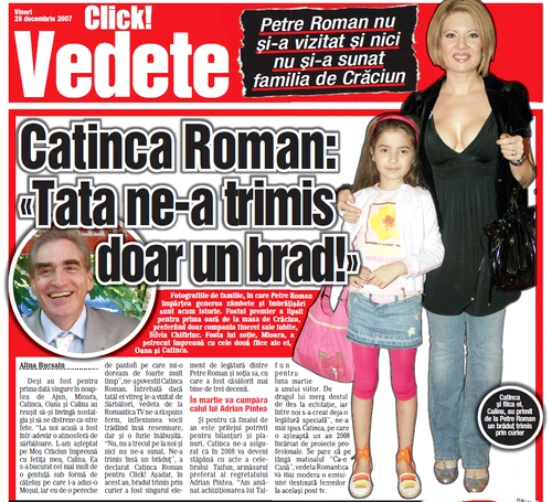 Și sora Oanei, Catinca, a simțit distnțarea lui Petre Roman încă din 2007