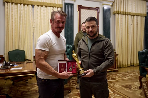 Sean Penn și Volodimir Zelenski FOTO Profimedia