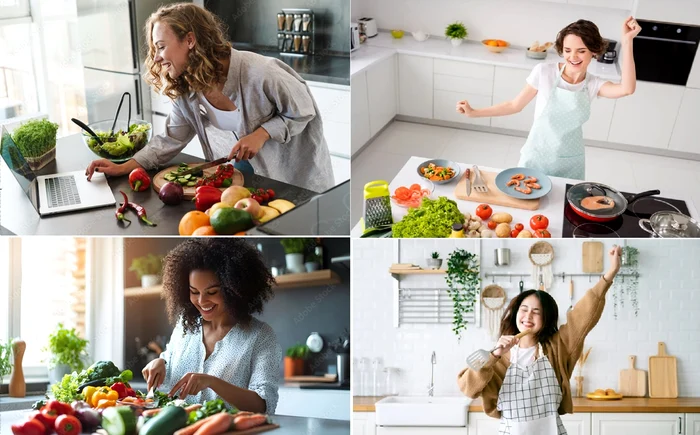 Colaj cu persoane gătind binedispuse Foto europoster ro&eatthis com&glam com