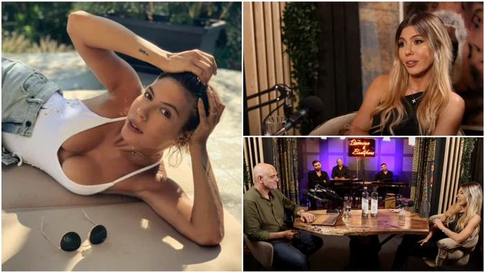 Sore a fost invitată în podcastul lui Damian Drăghici. Foto: colaj Instagram/captură youtube