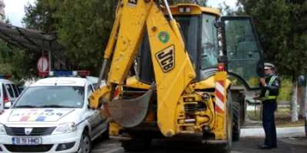 Utilajul se află în curtea IPJ Mehedinţi pentru cercetări  