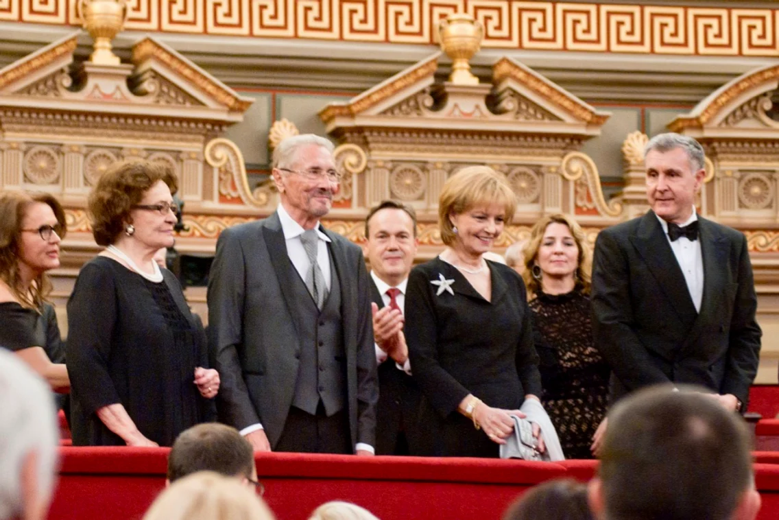 Majestatea Sa Margareta şi Principele Radu la Ateneu cu Emil Constantinescu şi Nadia Constantinescu, noiembrie 2019FOTO: Daniel Angelescu, Casa Majestăţii Sale