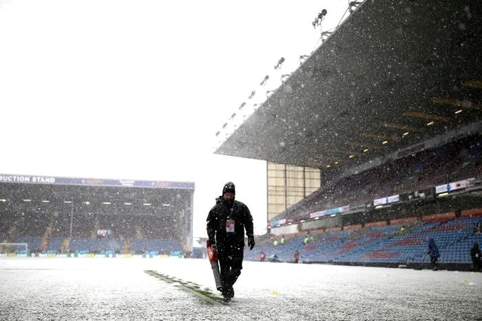 Meciul dintre Burnley și Tottenham a fost anulat de ninsoareFoto: Guliver/ GettyImages