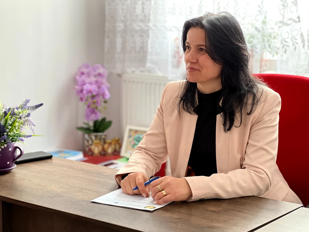 Nicoleta Dan, directoarea școlii din Sălcioara, Ialomița Foto: WVR
