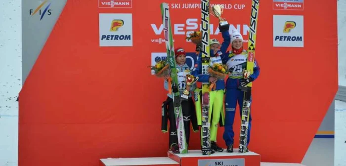 Daniela Iraschko-Stolz, Sara Takanashi şi Maren Lundby au urcat pe podium. FOTOSimona Suciu.